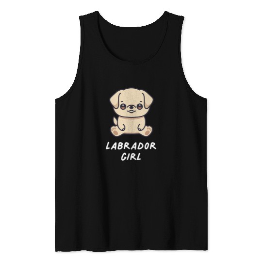 Labrador Lab Dog Labrador Girl Funny Yellow Lab Kawaii Dog Lover Owner Family Tank Tops