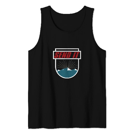 Skiing Ski Send It T Men Women Kids Skiing Snowboarding Tee Gift Tank Tops