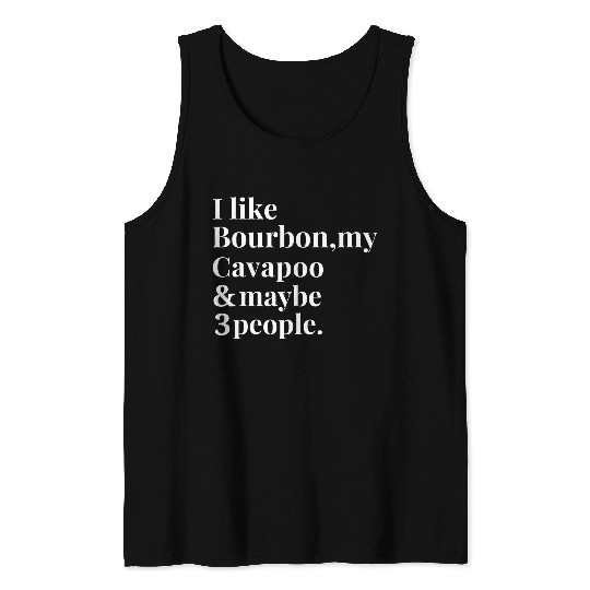 Cavapoo Funny Dog Owner Bourbon Whiskey Lover Gift Men Tank Tops