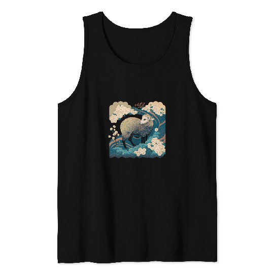 Surrealism Japanese Painting Lamb Tank Tops
