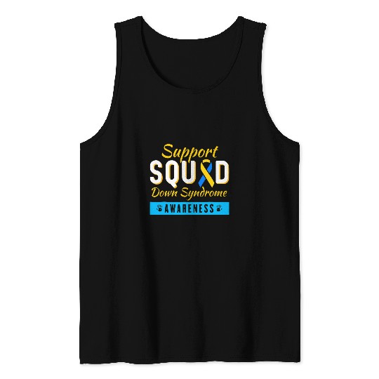Down Syndromes Awareness Month Ribbon Support Squad Men Kids 3 Tank Tops