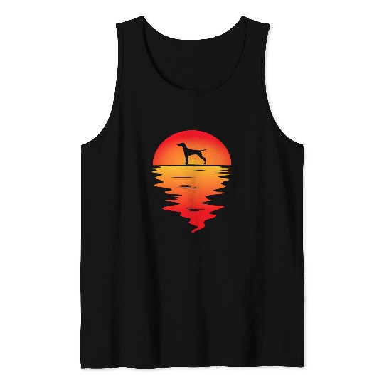 Dog Vizsla Sunset Vizsla Dog Tank Tops