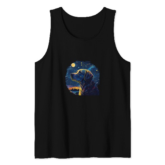 Labrador Lab Dog Starry Night Van Gogh Labrador Mom Dad 43 Tank Tops