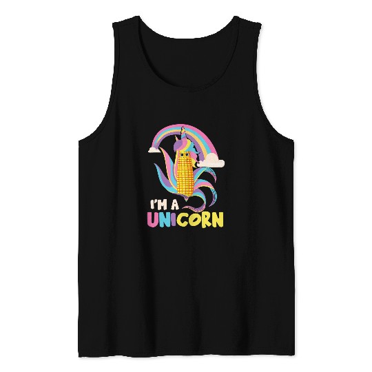 Im A Unicorns Funny Maize Corn Cob Kids Farming Corn Tank Tops
