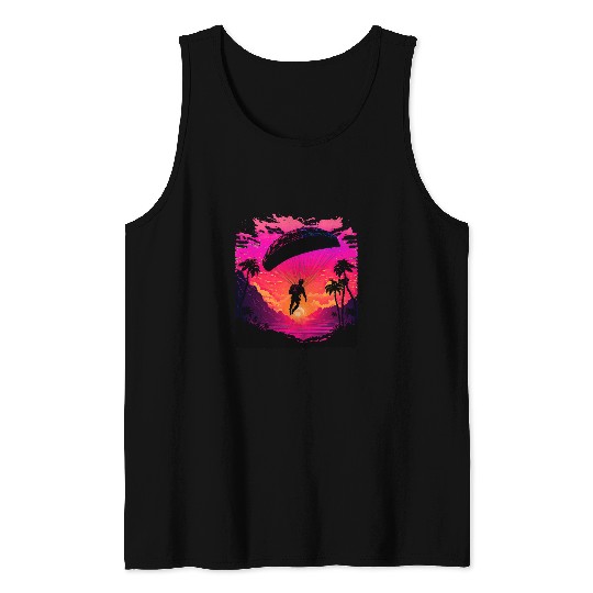 Skydiving Gift Retro Aesthetic Skydiving Tank Tops