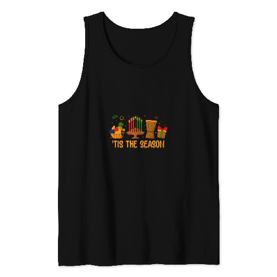 African American Tis The Season Kwanzaa Kinara Principles Tank Tops