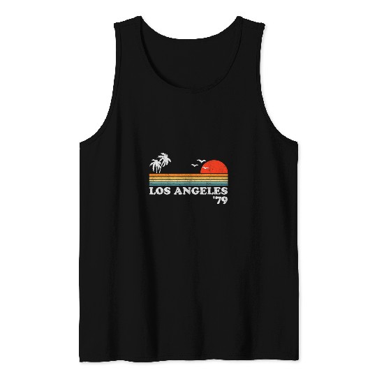 Surf Life vintages Los Angeles californias Retro Sunset Surfing 70s Gift Tank Tops