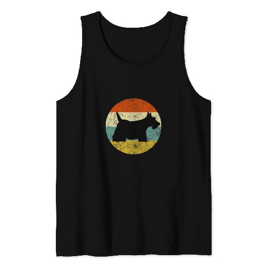 Dog Scottish Terrier Retro Sun vintages Retro Scottie Dog Tank Tops