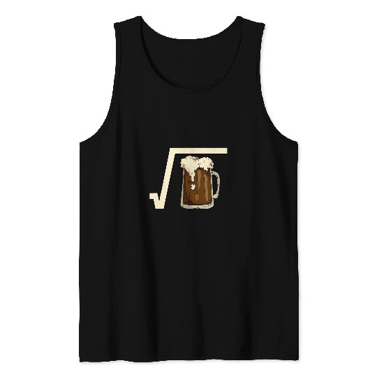 Square Root Beer Math Pun Mathematic Joke Science Student Tank Tops