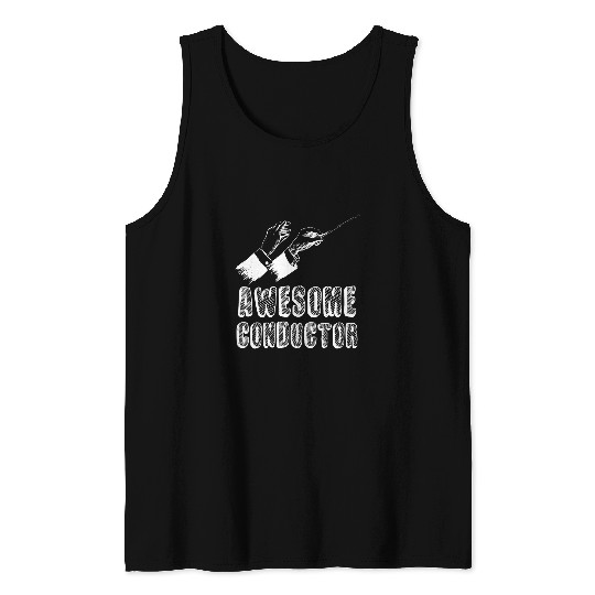 Awesome Conductor with Baton in Music orchestra with Music Tank Tops