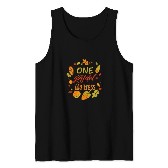 Blessed Family One Grateful Waitress Thanksgiving Matching Tank Tops