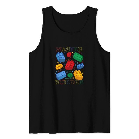 Brick Builder Funny Building Blocks Master Builder Toys Kids Tank Tops