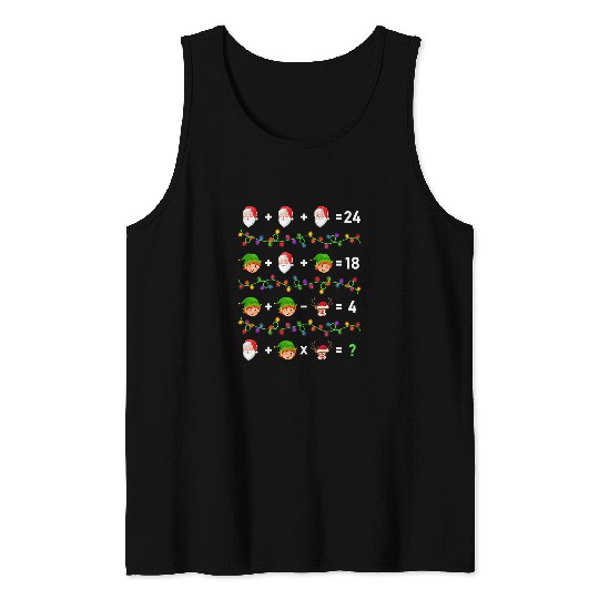 Santa Elf Operations Quiz Math Teacher Christmas Tank Tops