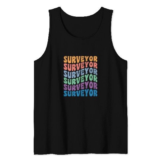 Land Surveyor Funny vintages Groovy Land Surveyor Tank Tops
