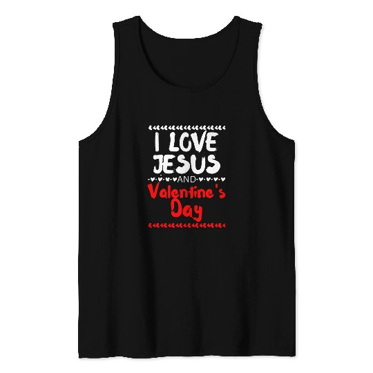 Christian I Love Jesus And Valentines Day Christian Tee For Women Christ Tank Tops