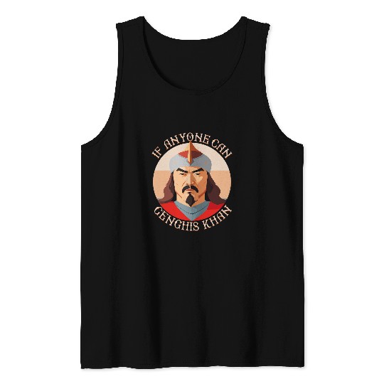 Funny Medieval History Teacher Genghis Khan Tank Tops