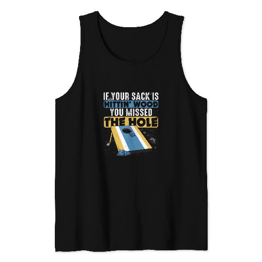 Funny Cornhole Art For Men Women Cornhole Game Player Lovers Tank Tops