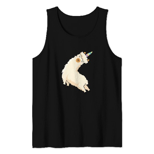 Llamacorn Llama Unicorns Alpaca Leaping Cute Llama Lovers Tank Tops