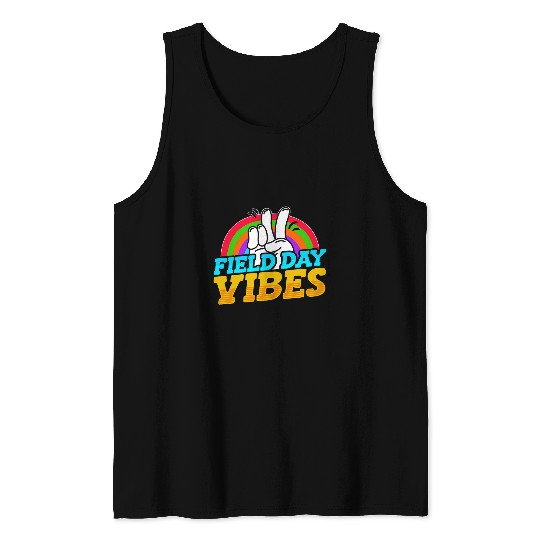 Field Day Vibes Teacher Student Kids School Outdoor Events Tank Tops