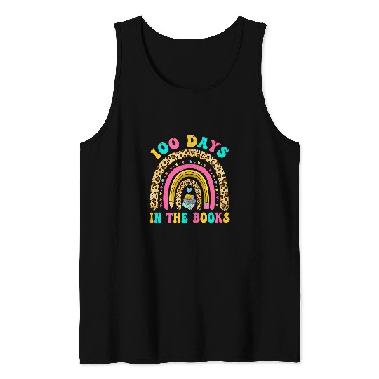 Reading Book 100 Days In The Books Rainbow Reading Teacher Librarian Reader Tank Tops