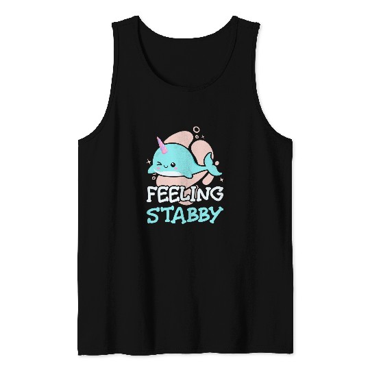 Narwhal Unicorns Feel Stabby Fish Children Boy Girl Whale Sea Tank Tops
