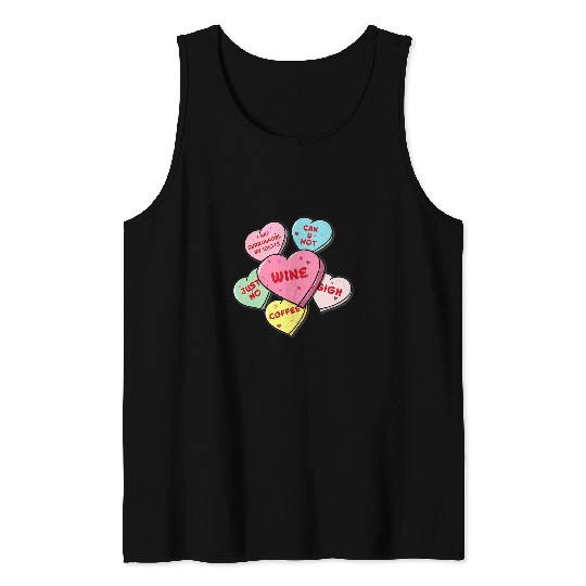Valentines Day Hearts With Snarky Messages For Grouchy Gals 315 Tank Tops