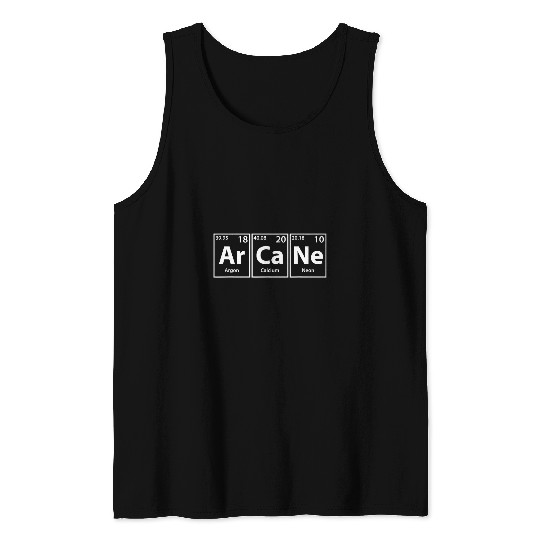 Arcane ArCaNe Periodic Elements Spelling Tank Tops