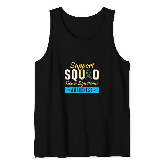 Down Syndromes Awareness month Ribbon Support Squad Men kids 1 Tank Tops