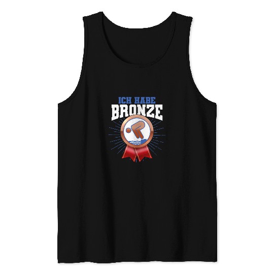 Swimming Pool badge bronze float 1 Tank Tops