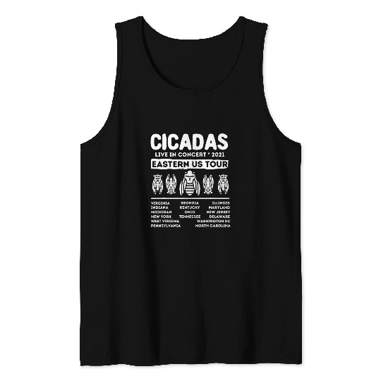 Cicadas Live In Concert Funny 2Eastern USA Brood X Tour Tank Tops