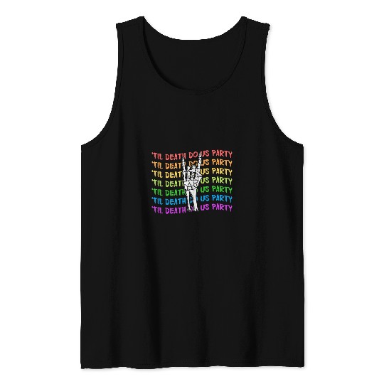 Til Death Do Us Party Rock Hand Groovy Bachelorette Tank Tops