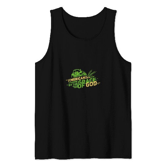Tractor driving American Proud Farmer Agriculture Farm Harvest Tractor 1 Tank Tops