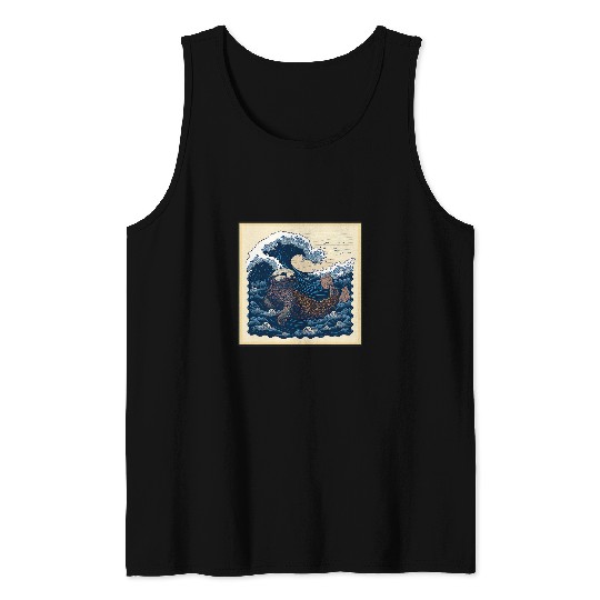 Otters Surrealism Japanese Painting Sea Otter Tank Tops