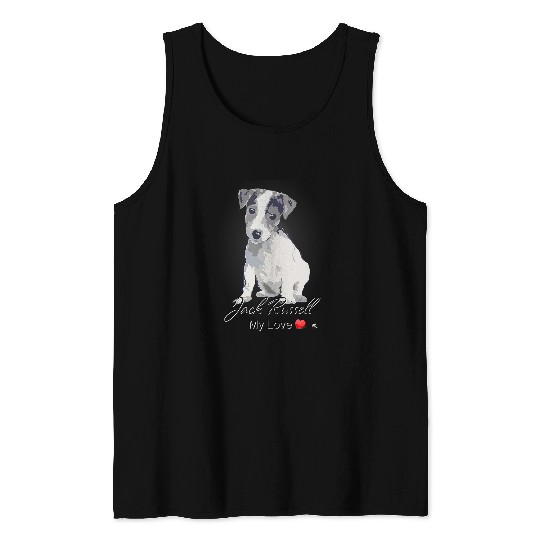 Jack Russell Terrier illustration with inscription Tank Tops