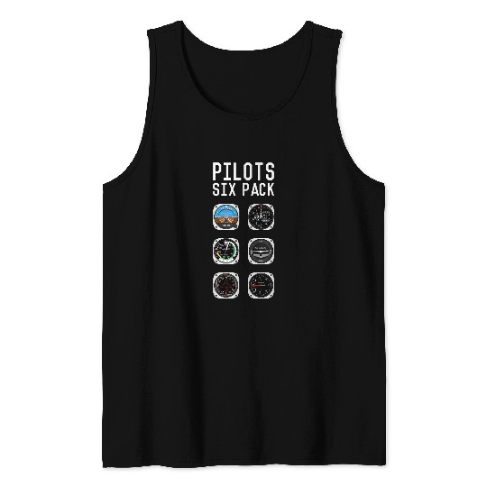Flight instruments six pack aviation airplane pilots 2 Tank Tops