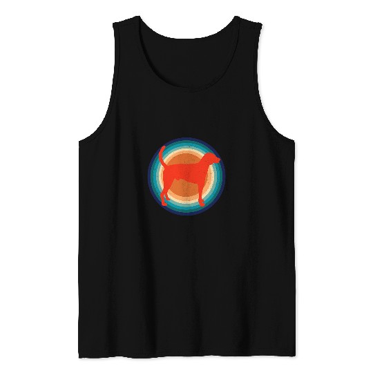 Retro Style Silhouette American Foxhound Dog Tank Tops