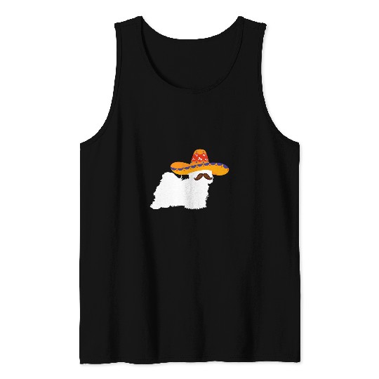 Dog Havanese Cinco de mayo havanese with sombrero and moustache Tank Tops