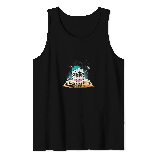 Reading Book Cute Owl Art Books Women Teacher Reading Owl Lovers Book Reader Tank Tops