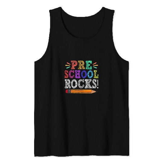 Preschool Rocks Tee Teacher Funny Back To School Tank Tops