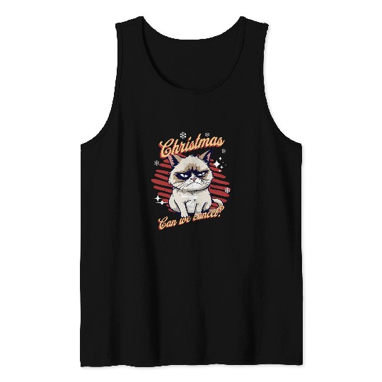 Discover Angry Cat Christmas Meme Cancel xmass 2Ugly Christmas Cat Tank Tops
