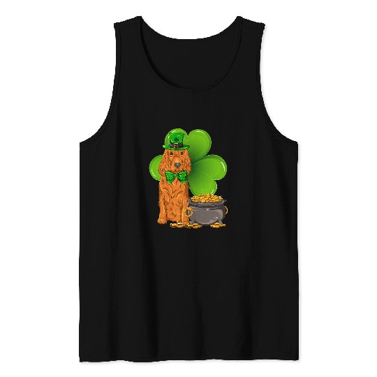 Dog Cocker Spaniel St Patricks Day cocker spaniel Shamrock Pet Dog Lover Tank Tops