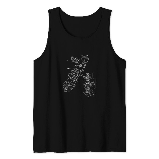 Skiing Ski vintages Snowboard Blueprint Snowboarding Skiing Tee 1 Tank Tops