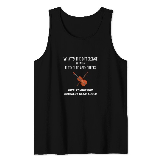 Alto Clef Viola Pun Music Joke for Violist Orchestra Nerds Tank Tops