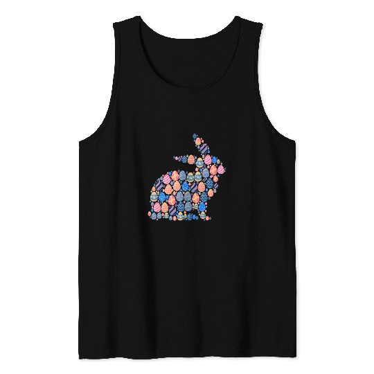 Rabbits Cute Easter Egg Bunny Colorful Rabbit Easter Tank Tops