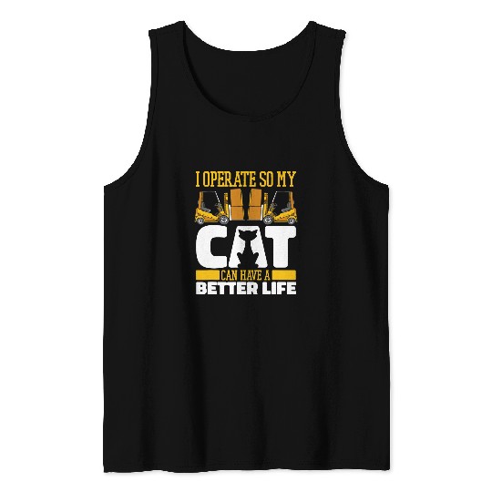 Forklifter Cat Logistics Warehouse Forklift Operator Tank Tops
