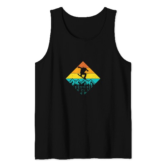 Skiing Ski vintages Retro Triangle Snowboarding Gift For Snowboarders Tank Tops