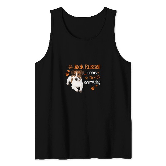 Dog Jack Russell kisses fix everything Tank Tops