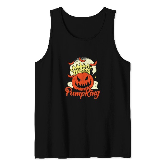 Pumpking Pumpkin King Funny Happy Halloween 3 Tank Tops