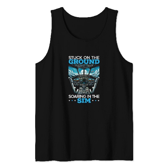 Flight Simulator Aviation Console Pilot Flight Simulation 1 Tank Tops