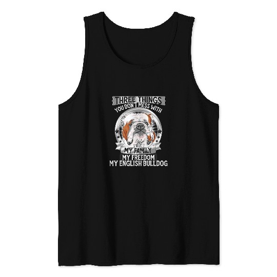 Funny English Bulldog Peace Freedom Dog Love Puppy Lover Tank Tops